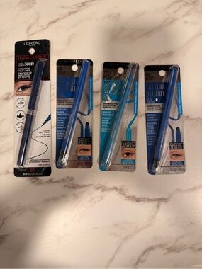 Maybelline Tattoo Studio Gel Eyeliner & L’Oréal Infallible Assorted Blue Shades